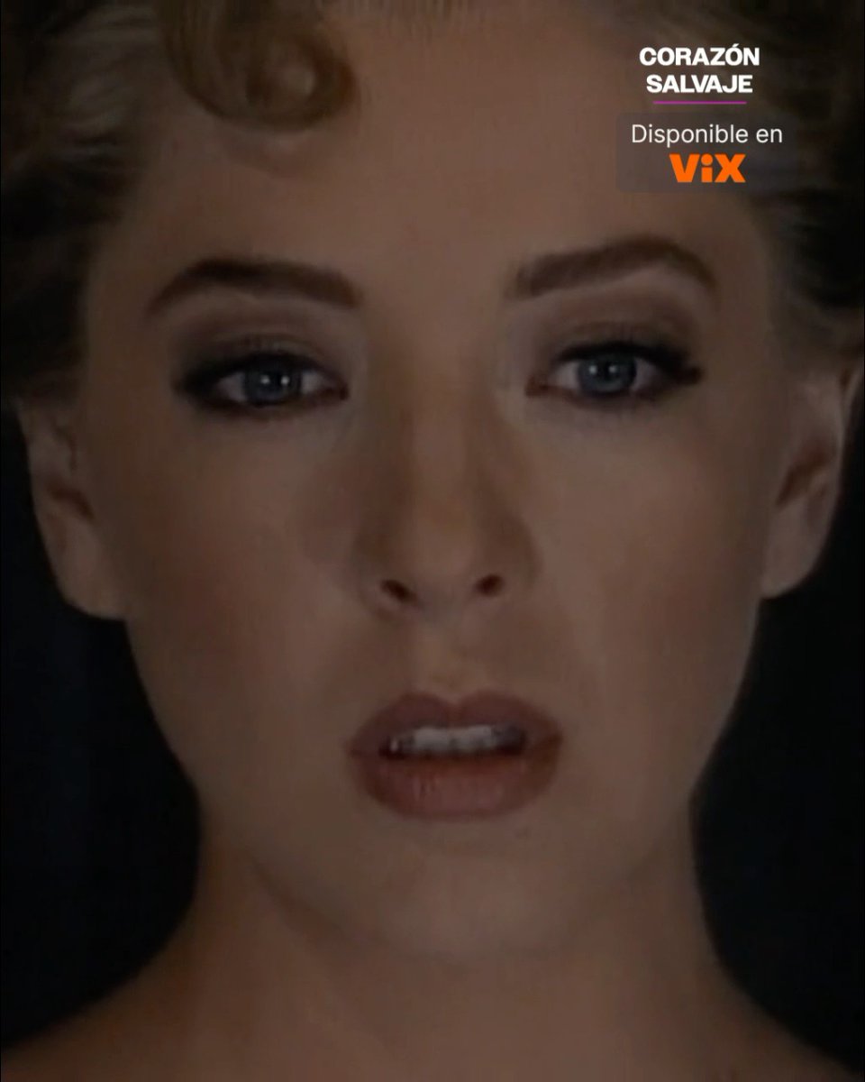 A close-up of a woman's face with dark eye makeup and red lipstick appears as a promotional image for 'CORAZÓN SALVAJE,' marked 'Disponible en ViX' in the upper right corner.