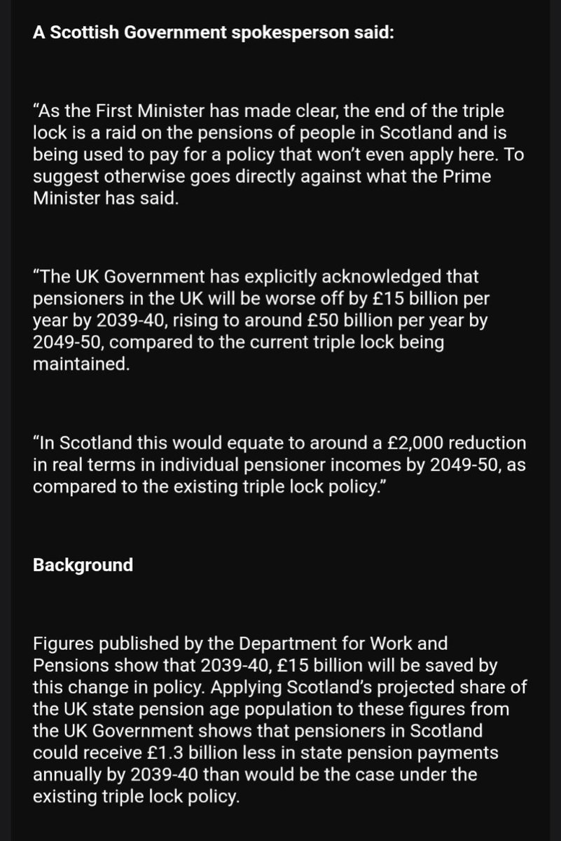 ChrisMusson's tweet photo. Here's the Scottish Government response to Labour writing to them and saying John Swinney's claims - including his claim that people will lose their pensions - are inaccurate. The response avoids specifics but doubles down. 

Post-truth politics, paid for by taxpayers. https://t.co/zVD8xh5ClY