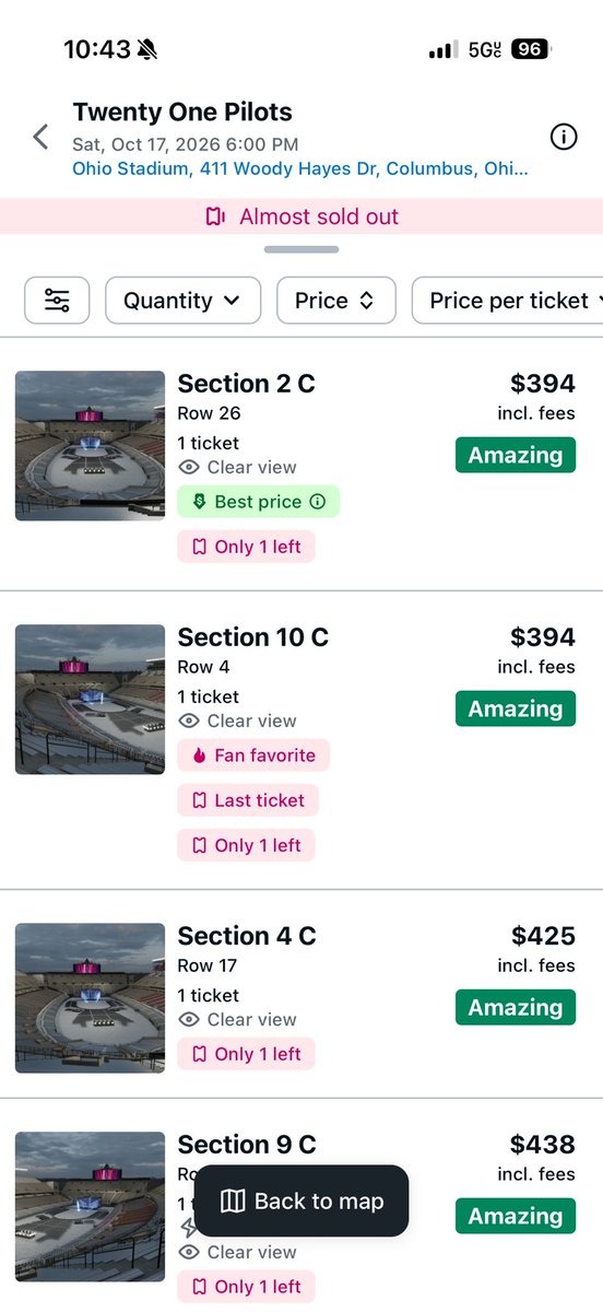clikkietickets's tweet photo. resale prices are slowly but surely going down! you can now get in the building for under 400 🙏 https://t.co/mJsPBLL2l0