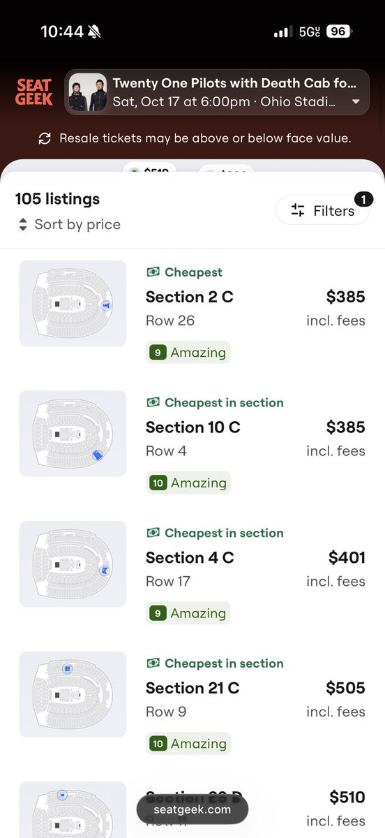 clikkietickets's tweet photo. resale prices are slowly but surely going down! you can now get in the building for under 400 🙏 https://t.co/mJsPBLL2l0