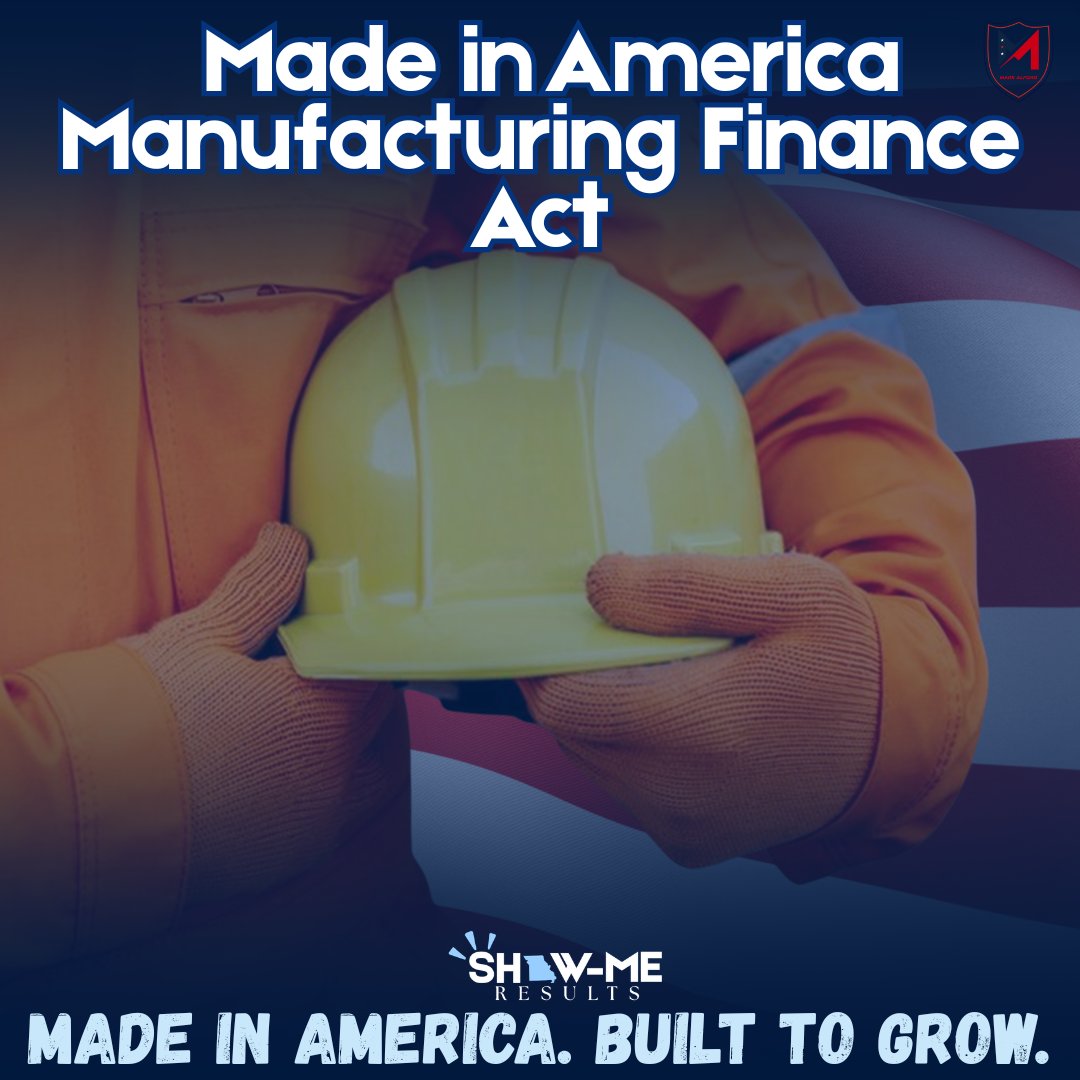 RepMarkAlford's tweet photo. SHOW-ME RESULTS 🇺🇸

Made in America means a small manufacturer can get the loan to grow.

On @HouseSmallBiz, we moved the Made in America Manufacturing Finance Act, and @HouseGOP passed it. It raises the SBA loan cap from $5 million to $10 million. 💪

#ShowMeResults #Working4You https://t.co/FryAVR3WqG
