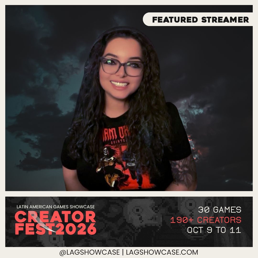 jackiebeetv's tweet photo. SO excited to be a Featured Streamer for the @LAGShowcase Creator Fest again this year! 🎉 
be sure to tune in with me and check out some AMAZING Latin American made games! 🖤
#LAGSCreatorFest https://t.co/4Q9IVWHg7P