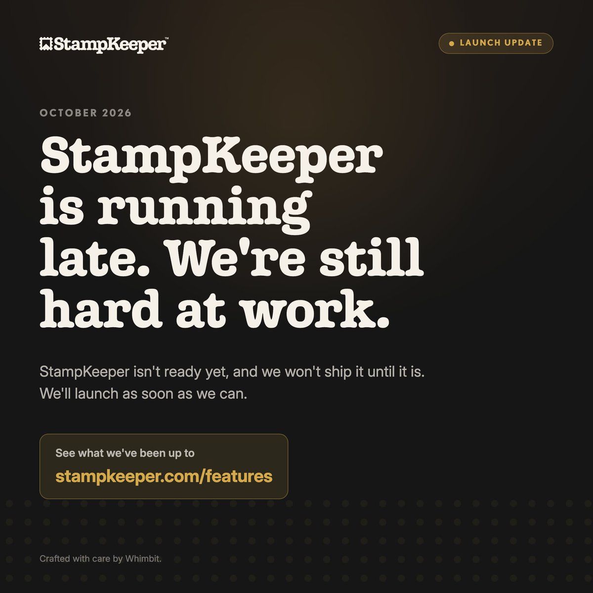 GetStampKeeper's tweet photo. We told you StampKeeper would ship this summer. It didn't, and we're sorry about that. We're hard at work and will launch as soon as we can.
In the meantime, you can see what we've been building at https://t.co/z7hDzdRFrJ
#stampcollecting #philately #stamps https://t.co/ISP2on9o0m