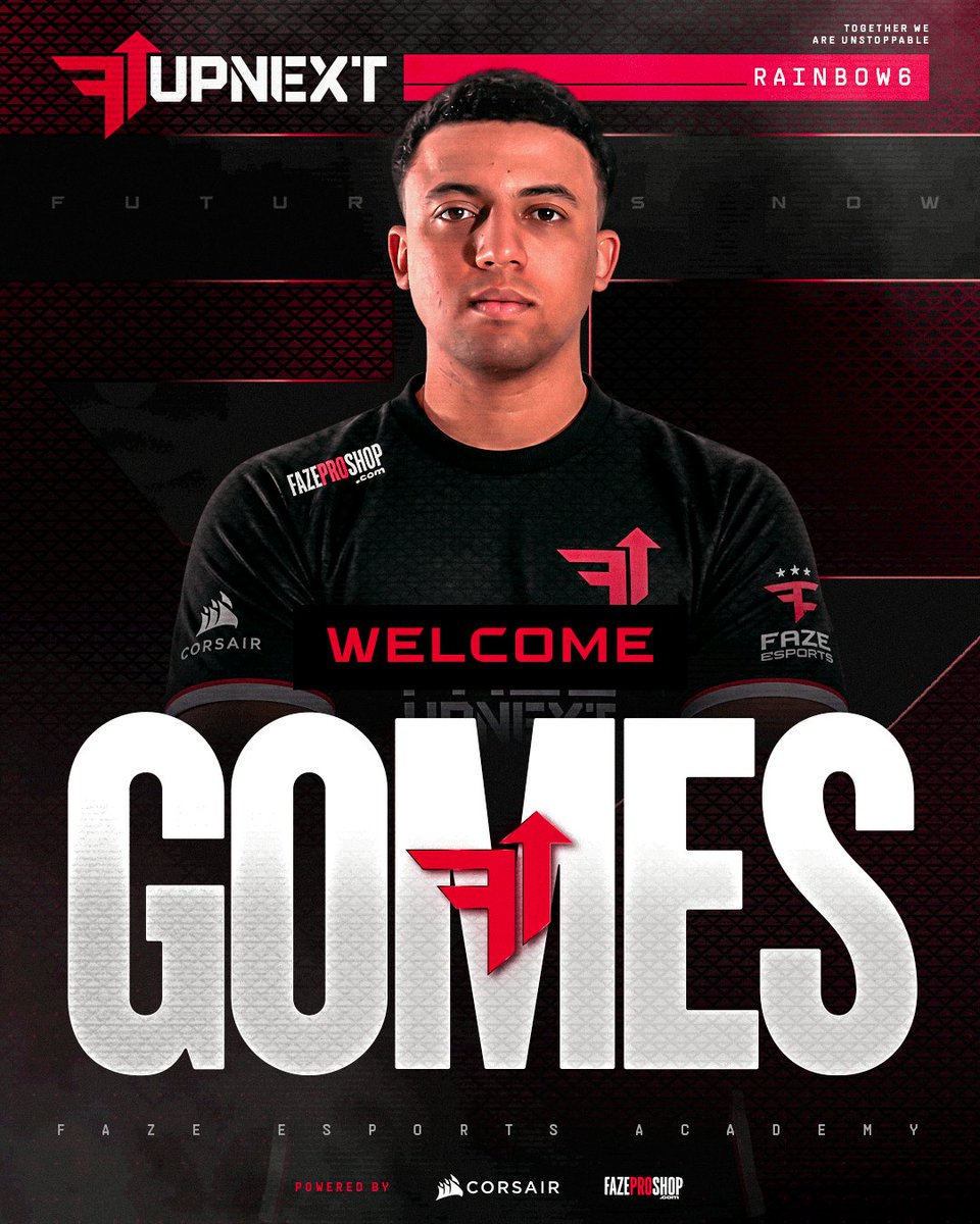 FaZeUpNext's tweet photo. Introducing the newest member of FaZe Up Next R6!

Welcome to the team, @GomessR6! #FaZeUp https://t.co/QxILUlJhaI