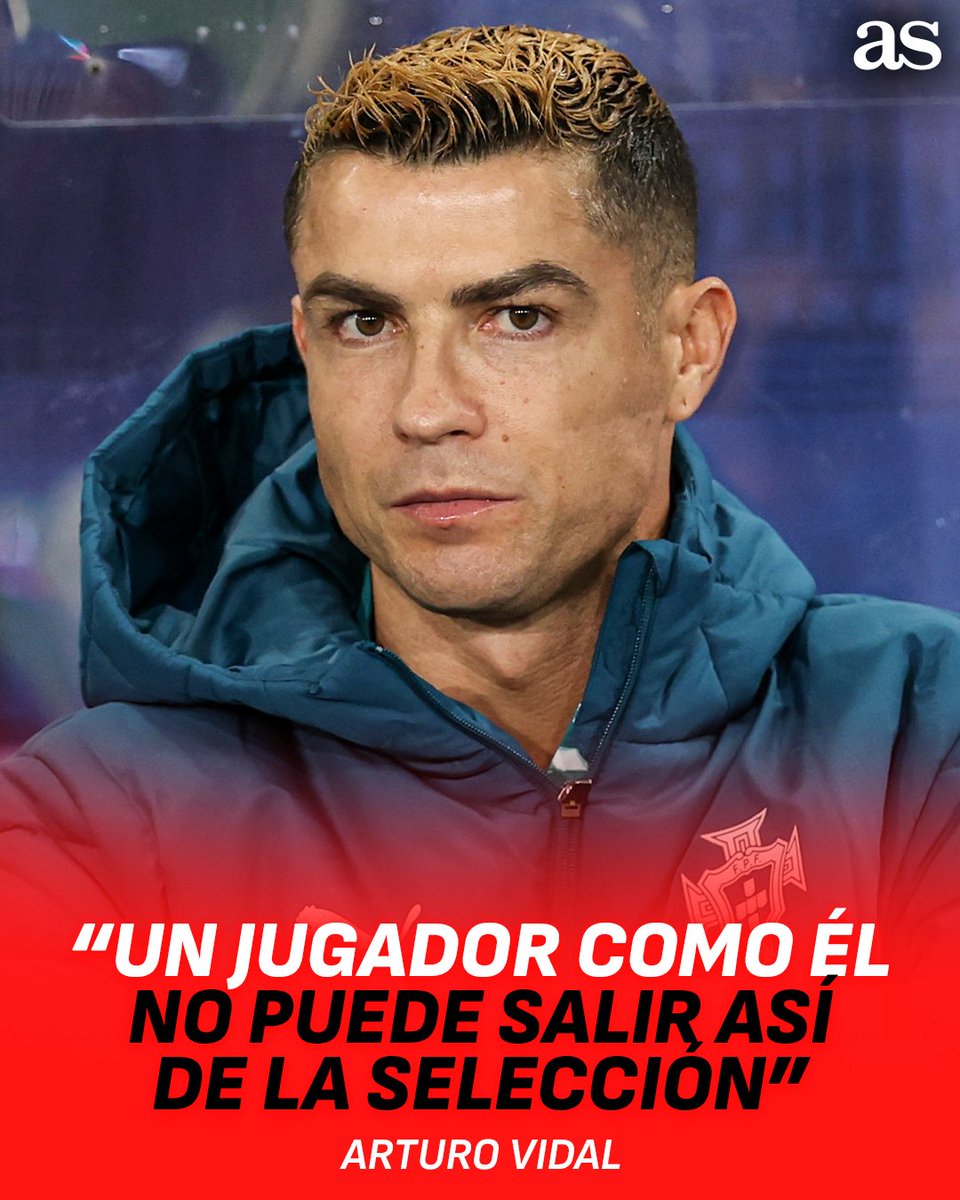 diarioas's tweet photo. 🔥 Arturo Vidal sale en defensa de Cristiano Ronaldo

🇨🇱🗣 El futbolista chileno, ex del Barça, defendió la actitud del portugués y arremetió contra Jorge Jesús https://t.co/K4qBMQZYEy