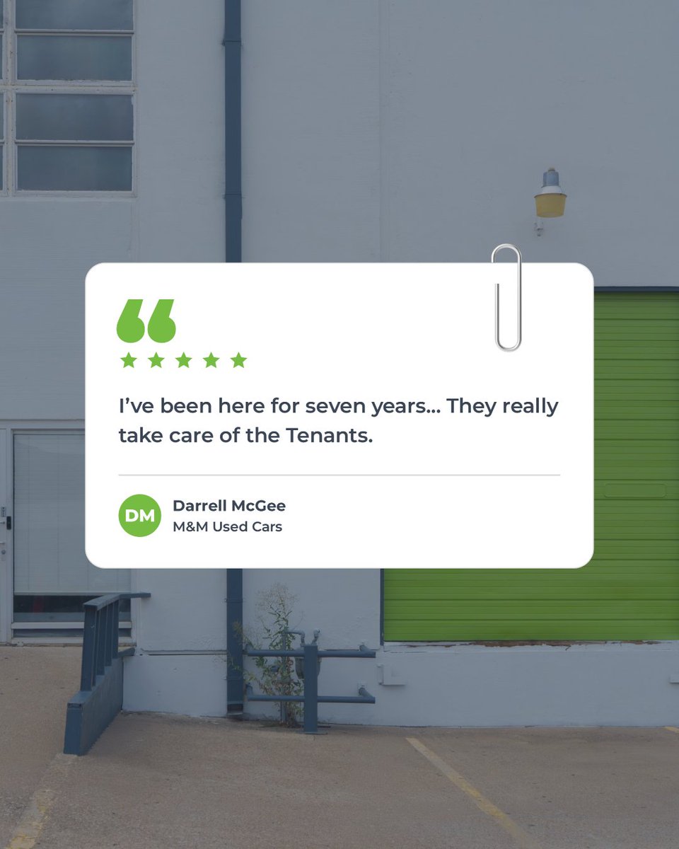 WorkBayOfficial's tweet photo. This is what WorkBay is all about.

Giving hardworking businesses a space to grow, keep moving forward, and feel supported along the way.

We’re proud to have tenants like Darrell building their businesses with us year after year.

Ready for a space built around the way you work?
Find a WorkBay near you and book a tour.