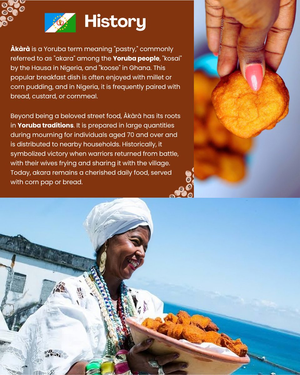 AmericanGeo's tweet photo. #FoodGeoFriday: West African Akara
🌍 🫘 This week’s #FGF takes us to Yorubaland in West Africa! Meet àkàrà, golden bean fritters made from black-eyed peas and deeply woven into Yoruba foodways. 🇳🇬✨
#FoodGeoFriday · #Akara · #YorubaCulture · #WestAfricanFood · #Yorubaland https://t.co/ZqT37hHE5H