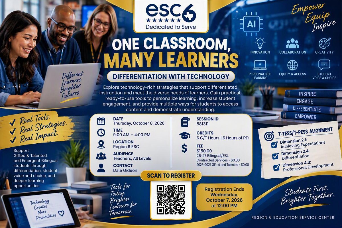 escregion6's tweet photo. Upcoming Event: One Classroom, Many Learners: Differentiation with Technology: https://t.co/nJjP9rIFtW https://t.co/sTqRqxZUYf