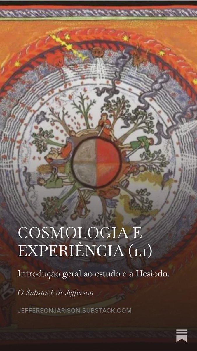 InstDemeter's tweet photo. Publicando a primeira parte escrita do Cosmologia e Experiência. Aqui, o leitor é informado da direção geral do estudo e dos interesses específicos que o temos em cada uma das obras de Hesíodo, o primeiro autor abordado na série.
Aos interessados, o link:

https://t.co/uSVWU1VA0f https://t.co/GQQGgp1vLA