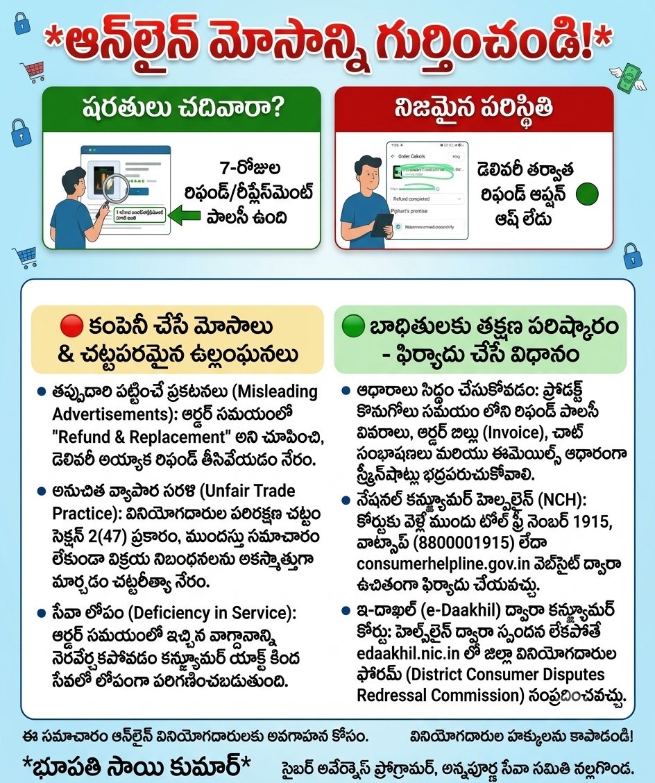 saiKumarBhupat8's tweet photo. ONLINE SHOPPING FRAUD ALERT!
#ConsumerRights #CyberAwareness #ConsumerProtectionAct #Nalgonda #OnlineShoppingScam #CyberSecurity #JagoGrahakJago https://t.co/9BKRCXEjjL