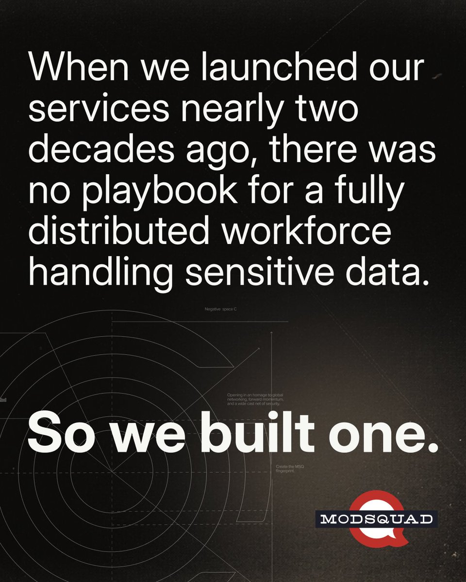 modsquad's tweet photo. We’ve been working remotely since 2007. That meant thinking differently about security from the very beginning.

This Cybersecurity Awareness Month, we’re sharing a look at the platform and processes we’ve built we’ve built along the way.

Read the ModSquad Security Manifesto: https://t.co/UexBwC0sQj