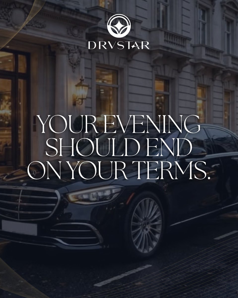 DrvstarExec's tweet photo. Dinner runs later than planned.
The performance finishes.
One final conversation turns into another drink.
Arrange your evening chauffeur with DRVSTAR:
https://t.co/AUMoPox9fB
.
#DRVSTAR #LondonNights #LondonChauffeur #LuxuryChauffeur #PrivateChauffeur #LondonLifestyle https://t.co/tNv9Ga76pJ
