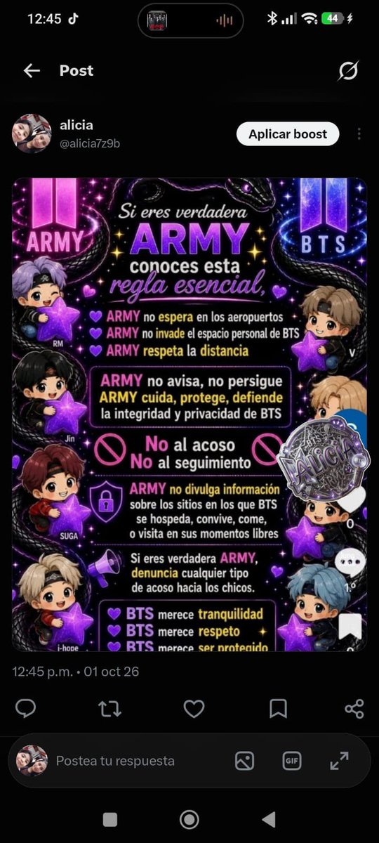 marthac89903623's tweet photo. I vote for #ARIASBTS
Protejamos a los chicos 💜💜 https://t.co/FyJP9LtKx7