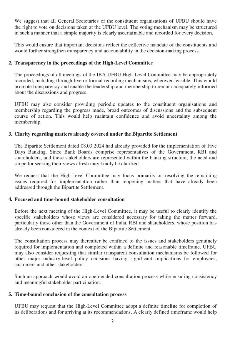 CBOFofficial's tweet photo. 5-DAY BANKING: THE NEXT PHASE

CBOF has placed a clear, time-bound Action Plan for implementation of Five-Day Banking before INBOC, focusing on transparency, accountability and sustained collective action.

Key priorities include transparent UFBU decision-making, recorded committee proceedings, time-bound consultations, customer/public representations and continued efforts until implementation.

@PMOIndia @narendramodi @BricsIndia2026 @DFS_India @FinMinIndia @nsitharaman @PIB_India @airnewsalerts @ndtv @ANI @Reuters @BBCWorld @News24 @PressTV @EconomicTimes @businessline @AIBEAofficial @aiboc_in @ncbeofficial @CBOFofficial @ChVenkatachalam @rupamsmail @nilesh_pawar15 @avijitpandey @kanalmedia23 @Hellobanker_in @idesibanda @bankaffairs @AICCTUhq @sewacomm @uniglobalunion @ilo @psiglobalunion @LabourMinistry @nsitharamanoffc @ChiefIba @ChairmanIba @CLCMOLE @RBI @TheOfficialSBI @BankofBaroda @CanaraBank @BankofIndia_IN @punjabsindbank @pnbindia @UnionBankTweets @IOBIndia @centralbank_in @MyIndianBank @UCOBankOfficial

#5DayBankingNow #UnitedWeStand #5DaysBanking #WorkLifeBalance #OldPensionScheme #StopPSBMerger #IndiaAgainstPrivatisation #SavePSB #SaveINDIA #BankEmployees #BankUnions #BankingSector #PublicSectorBanks #PSB #WorkersUnity #TradeUnions #CollectiveBargaining #BankersUnity #SavePublicSectorBanks #EmployeeRights #WorkersRights #LabourRights #DecentWork #UnitedWeFight #BankingForPeople