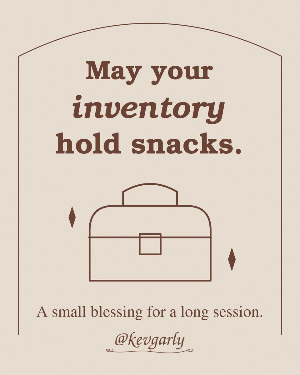 kevgarly's tweet photo. weekend loadout: snacks within reach, quest log wildly optimistic 🍿 https://t.co/P7J8rYUx34