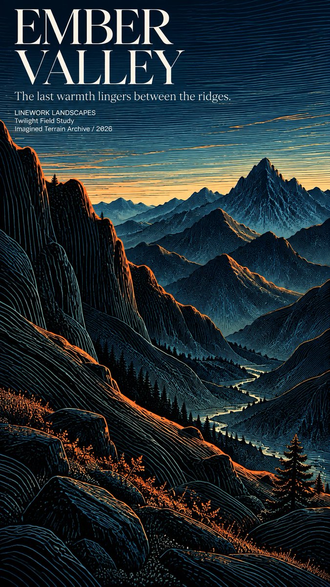 MrLarus's tweet photo. 🌄 Images 2.5 turns landscapes into flowing lines!

Contour linework shapes the mountains, rivers, and skies — bold color brings them to life.

Topographic drawing meets printmaking and editorial poster design!

Prompts below 👇 https://t.co/TlZ8QHVa54