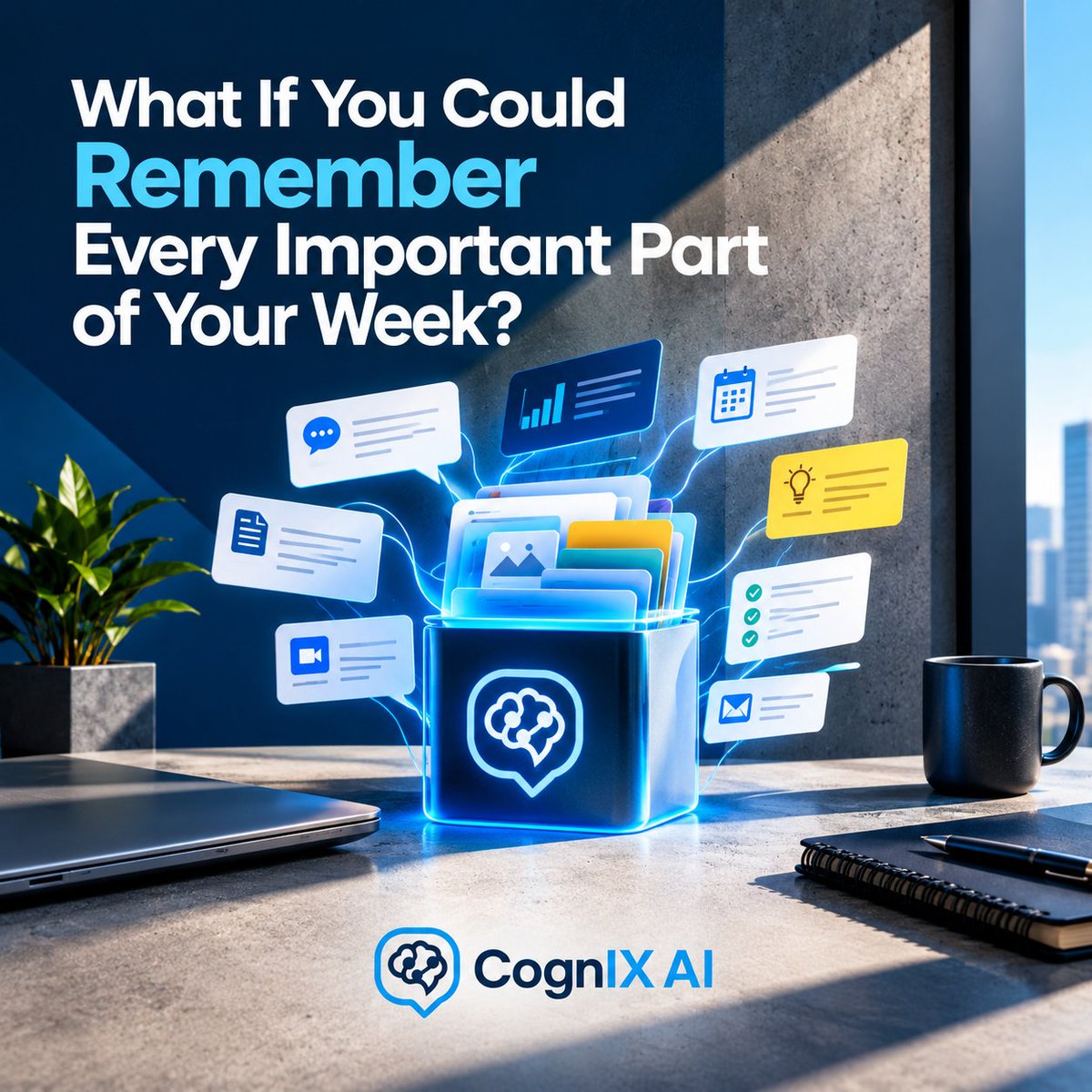 CognIXAI_X's tweet photo. What If You Could Remember Every Important Part of Your Week?

The conversations.
The decisions.
The ideas.

CognIX AI helps you capture important insights in real time, so nothing valuable gets lost.

#CognIXAI #RealTimeIntelligence https://t.co/IkQd0R6dcU