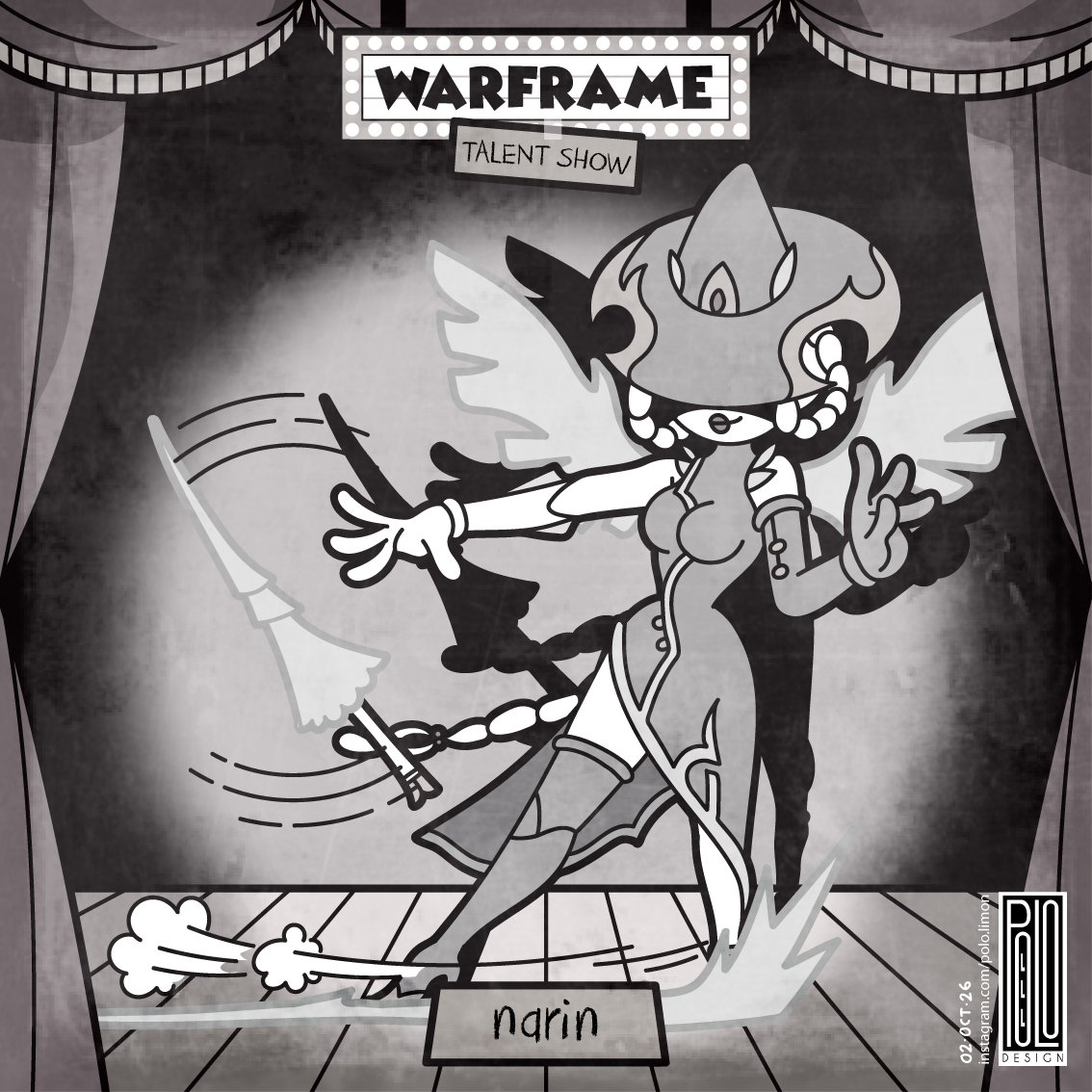 polo_limon_'s tweet photo. Tennotober 2026!
Day 2, Narin 

Warframe, but make it a 1930s Fleischer cartoon.
The Origin System's Ice-Sword Dancer, Narin, makes her 1930s debut. Get ready for her icy performance!

#warframe #rubberhose #tennotober #playwarframe #warframefanart https://t.co/dtFuzuD9nt