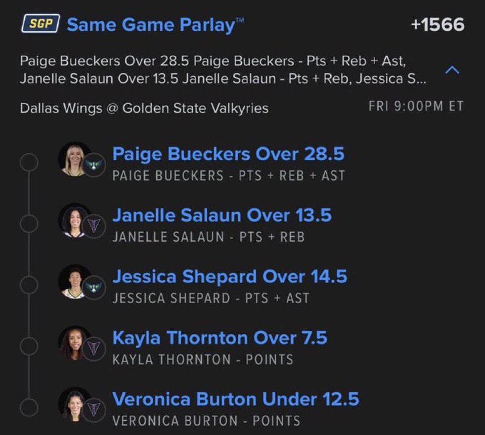MallyParlay's tweet photo. WNBA FRIDAY PARLAY 🏀

JOIN THE FREE DISCORD 🔗👇
https://t.co/jL8kbXGomv

#MLB #MLBBets #HomeRunProps #HRParlay #BaseballBets #SportsBetting #Parlay #DavisParlay @playbook https://t.co/ExAaIHnThR
