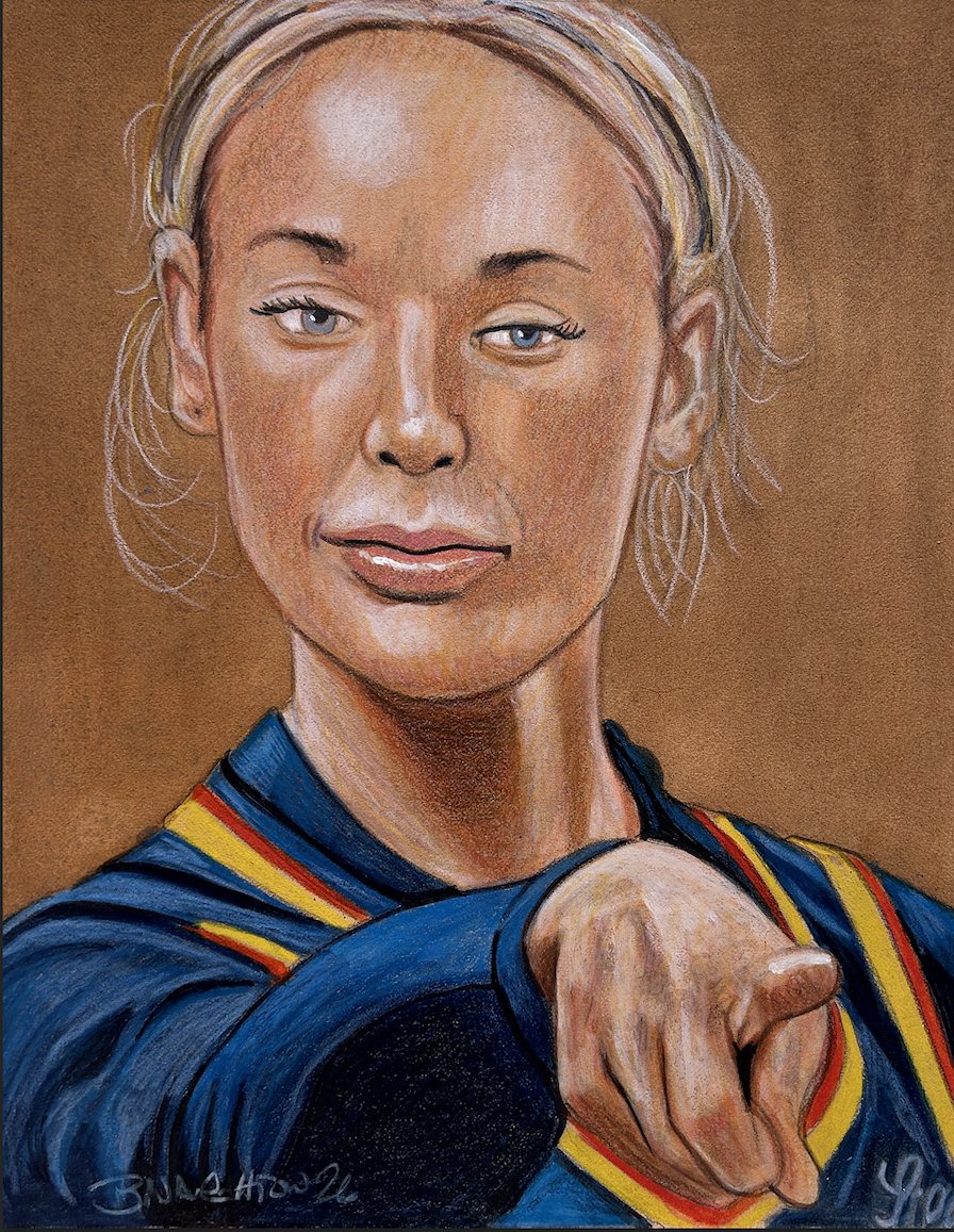 NaughtonArt's tweet photo. @SophieCunngig Thank you! Congrats on a great season. My 8x10 artwork created with color pencils &amp; acrylic paint. https://t.co/EiI2o6dFNb