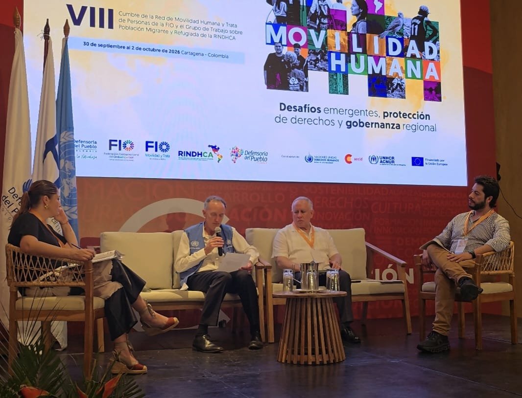 ONUHumanRights's tweet photo. En #Cartagena Scott Campbell, representante de ONU Derechos Humanos 🇨🇴, participa en:

✅️ La presentación del Informe Conjunto sobre la situación migratoria y de derechos humanos en la frontera colombo-ecuatoriana, de las Defensorías del Pueblo de los dos países.

✅️La presentación del Informe se lleva a cabo en la VIII Cumbre de Movilidad Humana: desafíos emergentes, protección de derechos y gobernanza regional, de la Federación Iberoamericana del Ombudsperson #FIO y la Red de Instituciones Nacionales para la Promoción y Protección de los Derechos Humanos del Continente Americano #RINDHCA

✅️ ONU Derechos Humanos brindó su cooperación técnica y acompañamiento a las Defensorías del Pueblo de Colombia y Ecuador, además de apoyar la realización de la Cumbre. @DefensoriaCol
@DEFENSORIAEC

✅️ Nos apoyan en el trabajo de #DDHH 
 @AECIDColombia @AECID_es 
@UEenColombia