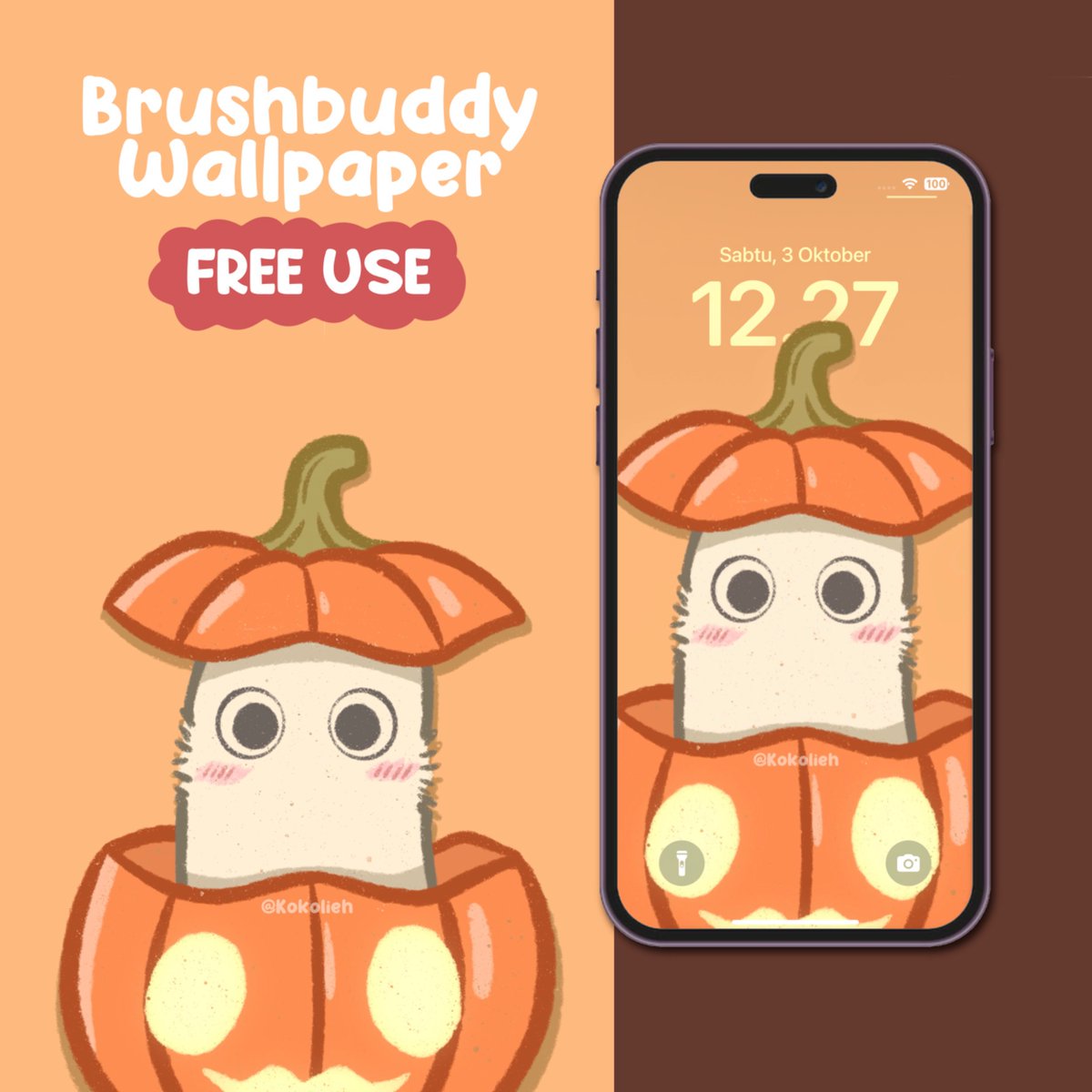 kokolieh's tweet photo. Free to use the Brushbuddy phone wallpaper throughout October, as long as you credit me as the artist! 🎃

#freewallpaper #brushbuddy #smallartist #witchhatatelier https://t.co/sZHmZ7wWbg