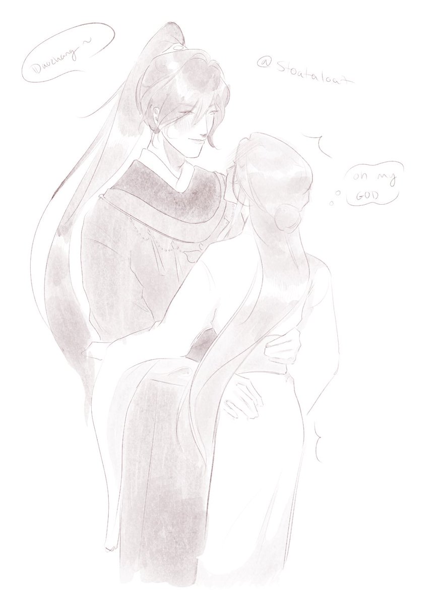 stoataloat's tweet photo. amnesiac hua cheng can’t seem to leave the sweet daozhang alone 👀 #tgcf #hualian #huacheng #xielian https://t.co/bqEnPtum0P