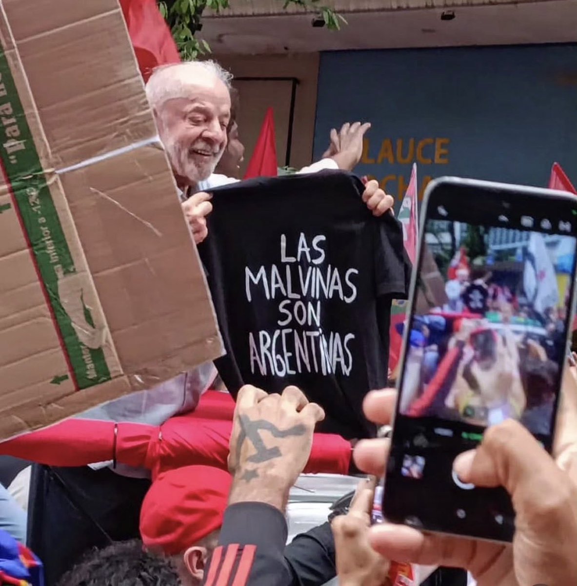 LemusteleSUR's tweet photo. Lula, de Río de Janeiro a Malvinas. https://t.co/zQ5KPG4ccA