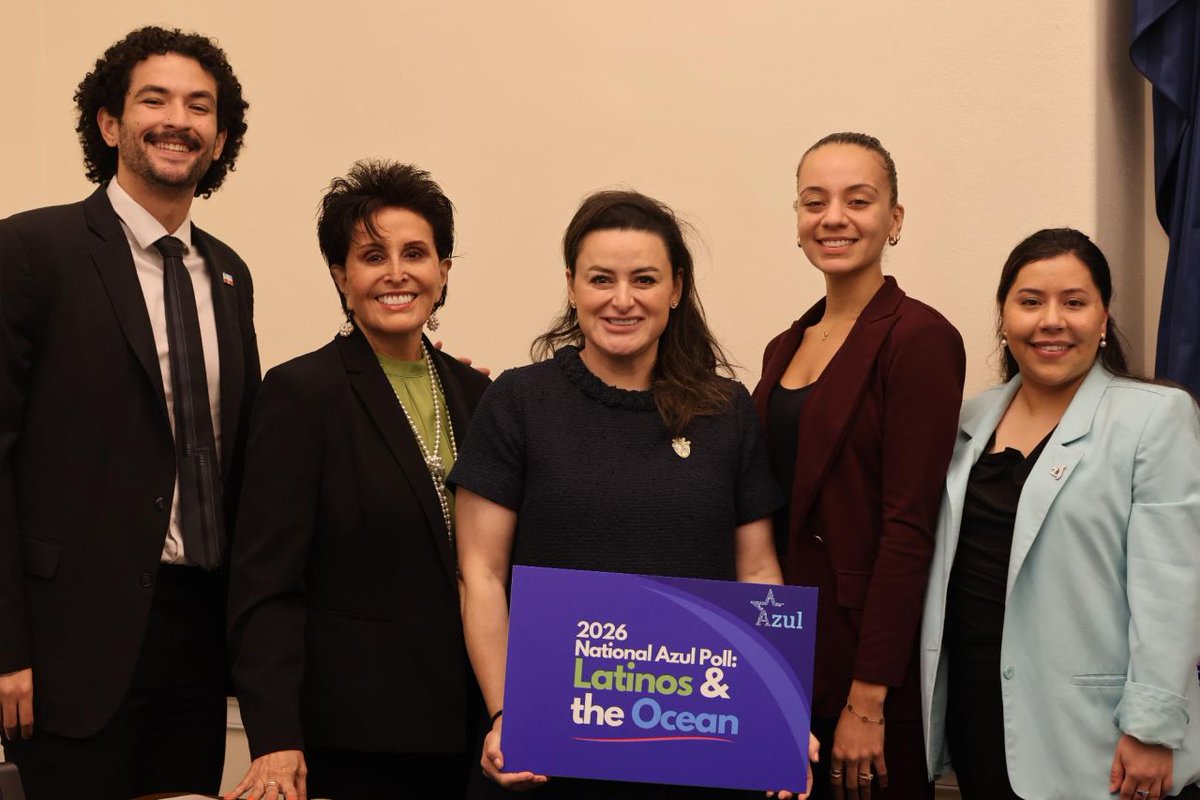 AzulDotOrg's tweet photo. Azul, in cooperation with the Congressional @HispanicCaucus, brought the 2026 National Azul Poll: Latinos and the Ocean to Capitol Hill this week for a briefing on our communities' priorities

Deepest gratitude to @RepEspaillat, Chair of the CHC, for his ongoing support &amp; work! https://t.co/J7o3Tnl1BS