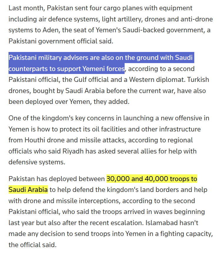 ErikSperling's tweet photo. When did Pakistanis consent to their authoritarian military regime joining the US-Saudi war in Yemen?

Pakistani military is "on the ground" in Yemen

Pakistani regime "sent four cargo planes with equipment" to Yemen, more than 30,000 Pakistani "troops arrived in waves" to Saudi https://t.co/q0xscahTes