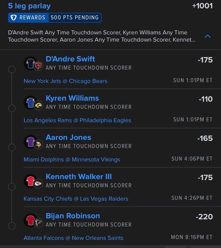 MCBETS08's tweet photo. 5 RUNNING BACKS. 5 END ZONE TRIPS. 🏈💰

TURN FEW $ INTO MASSIVE $$😈🔥

THIS ONE IS BUILT FOR A BIG CASH.

@Playbook 

#NFL #NFLBetting #SportsBetting
#GamblingX | #PrizePicks | #Underdog | #CS2 | #Dota2 | #LeagueOfLegends | #eSports | #GamblingTwitter https://t.co/cxdKYAZrKq