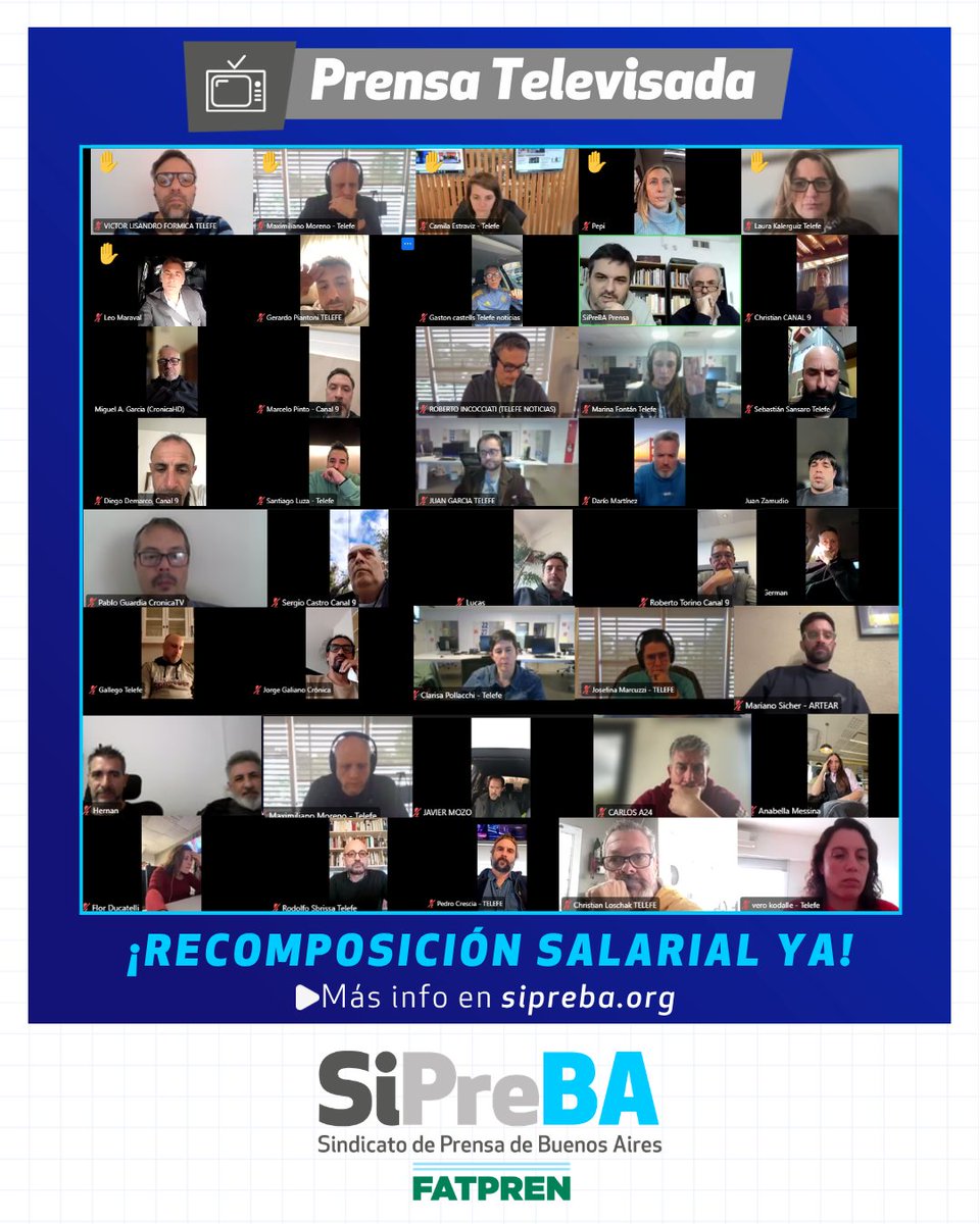 sipreba's tweet photo. 📺ASAMBLEA GENERAL PRENSA TELEVISADA: 

📢Más de cien compañeros y compañeras exigieron una recomposición real del salario en los canales de tv y resolvieron una jornada de lucha con movilización para el martes 6/10. 

🔎Info y detalles: 
https://t.co/WAo5SMjwor

#SiPreBA2026 https://t.co/8FhIusY8k9