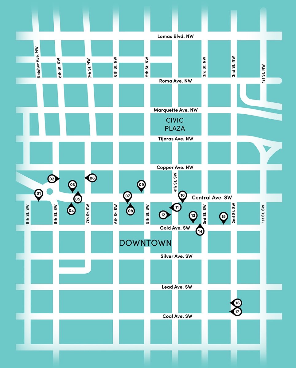 ABQartwalk's tweet photo. TONIGHT IS ABQ ARTWALK 🎃🧟💀
Kick off October with ABQ Artwalk! Grab this month’s map at participating locations or online to navigate tonight’s featured artists, exhibits &amp; events.

See you downtown TONIGHT, 5–9 PM!

🗺️ Map link below ⬇️ 

https://t.co/bBi7BjMOPF https://t.co/9KiYqpyJzO