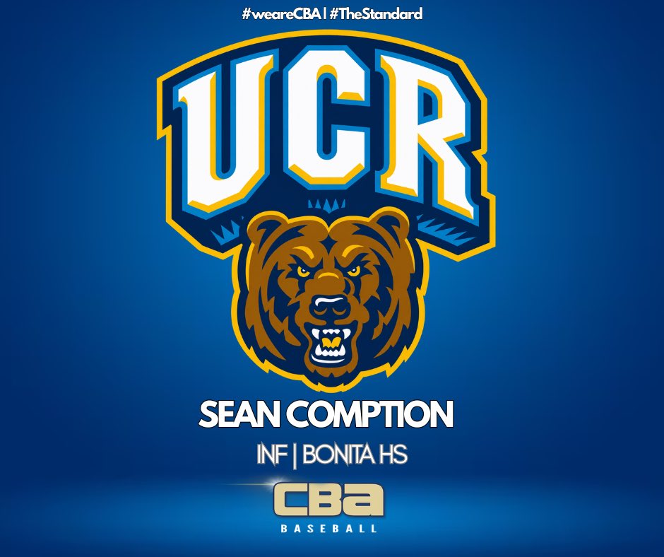 CBABaseballUSA's tweet photo. Congratulations Sean Compton | 2027 INF Bonita HS | committed to UC Riverside 

#weareCBA | #TheStandard https://t.co/ZJKILAfMhH
