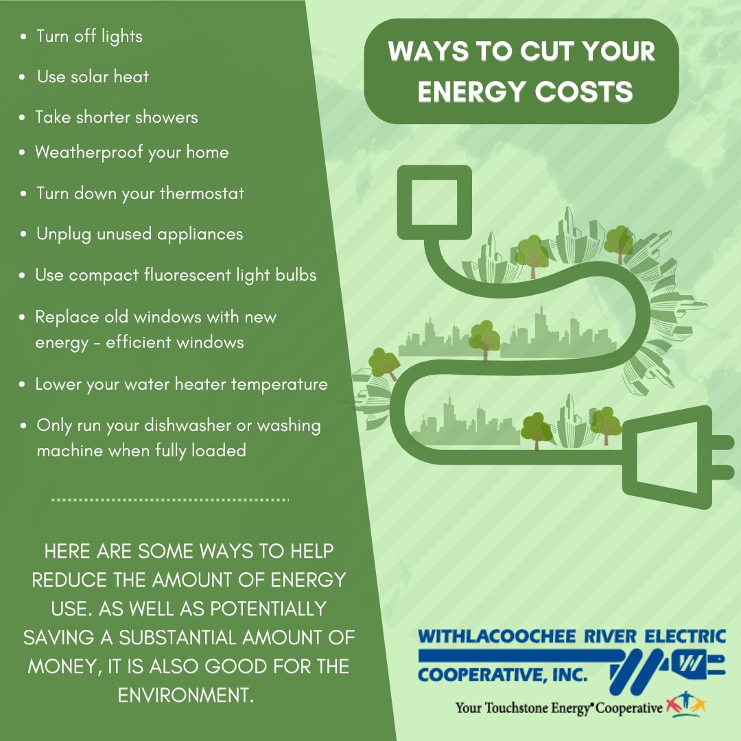 WRECCoop's tweet photo. 💡⚡ Cut Energy Costs, Not Comfort! Small changes can lead to big savings. Reduce energy use, lower your bill, and help protect the environment. 🌎💚#WRECcoop #EnergyEfficiency #SaveEnergy #LowerYourBill #EnergySavings ⚡💡 https://t.co/L02AZFxk2C