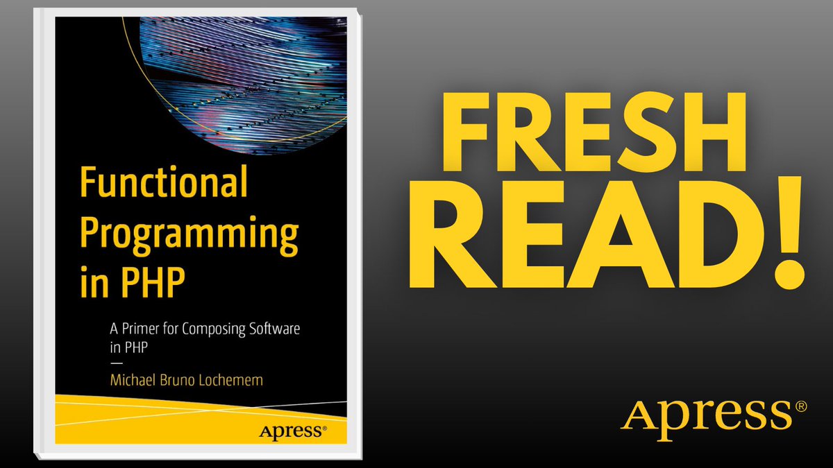 Apress's tweet photo. Take your #PHP skills beyond traditional OOP. Author @agiroLoki shows you how composition, immutability, and referential transparency can help you write cleaner, more predictable, and maintainable code. #FunctionalProgramming #SoftwareDevelopment

🔗 https://t.co/Riq15CoLLK https://t.co/IU74RJa3Mv
