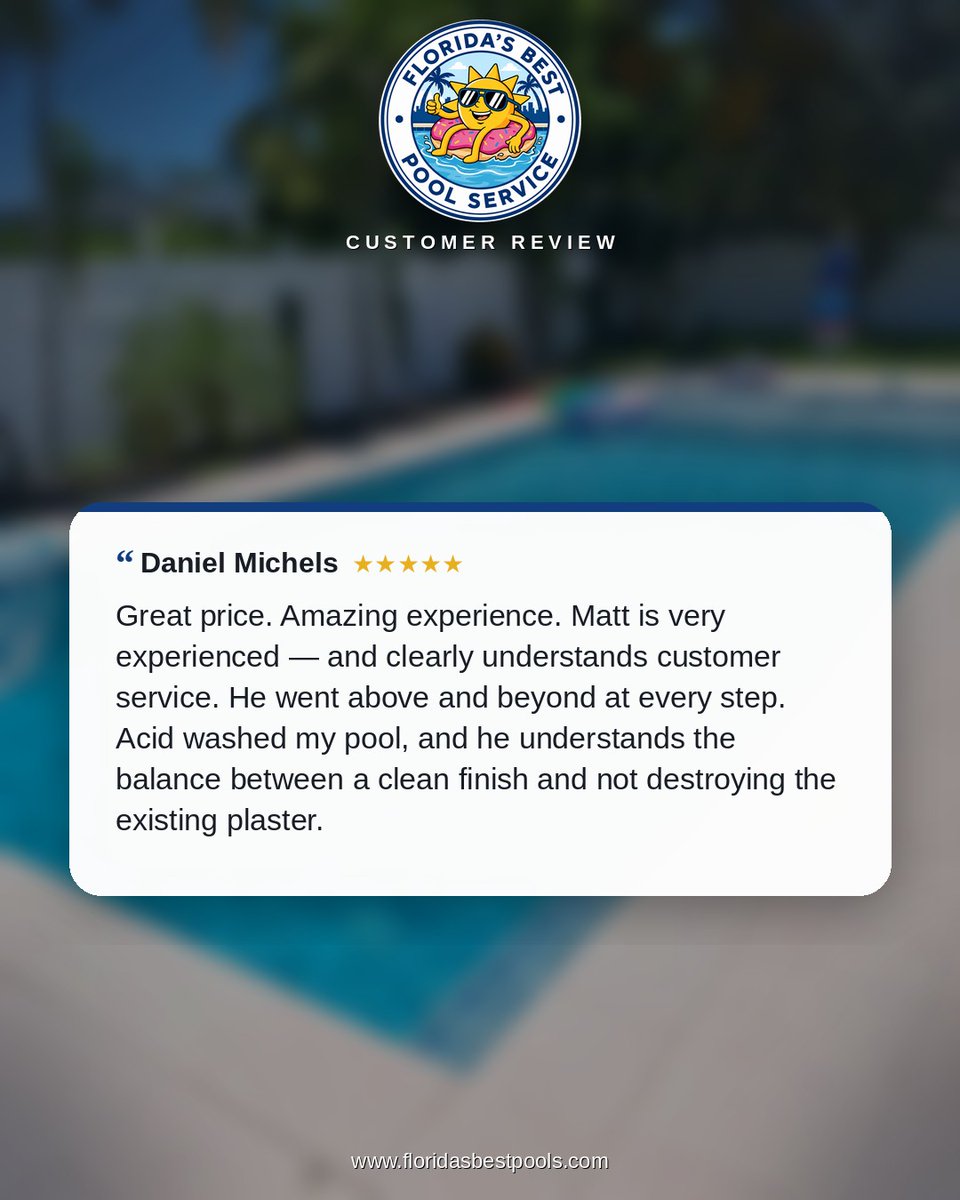 flaBestPools's tweet photo. An acid wash is not a stronger brush.
Too light and the film stays. Too long and you own a replaster you did not mean to buy.
FL Lic. CPC1461731
#PoolPlaster #PoolRenovation https://t.co/CdqjR5OWSv