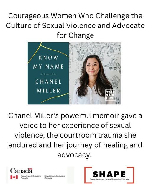HamiltonJustice's tweet photo. Community message from SHIW Project: As we begin to celebrate #WomensHistoryMonth, let us thank #ChanelMiller for her voice in helping to transform conversation around sexual assault, accountability and the Rights of Survivors https://t.co/O1bmDn9y3g