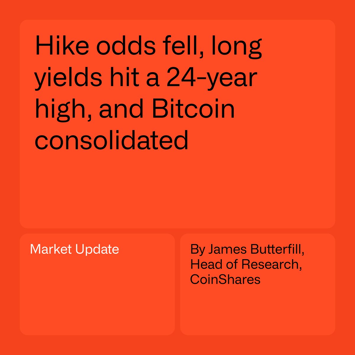 CoinSharesCo's tweet photo. Near-term rate expectations eased this week, but long-term Treasury yields kept climbing.

@jbutterfill  looks at why that divergence matters for @Bitcoin, and what it says about the balance between monetary policy and growing fiscal concerns.

Read the full update: https://t.co/B0AdXojXHS