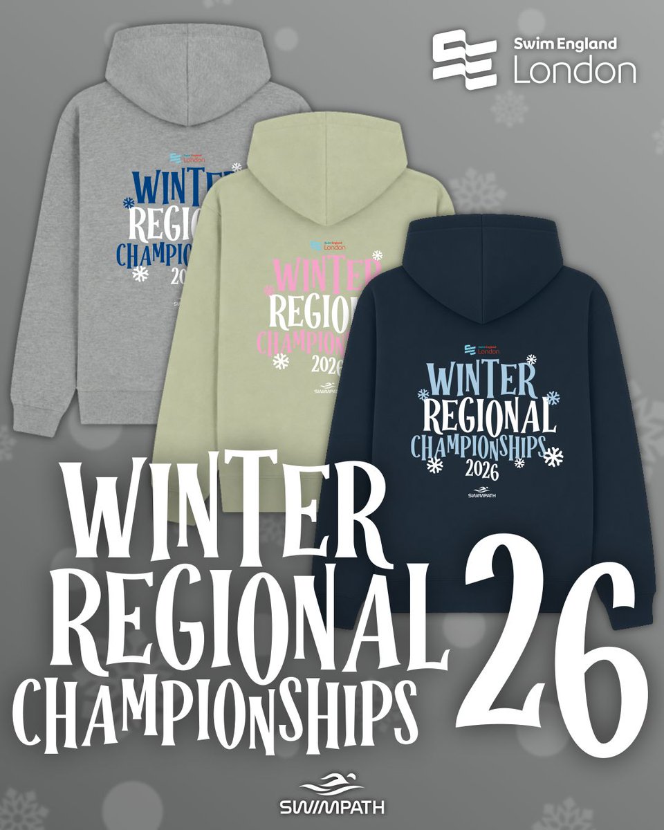 SwimPathUK's tweet photo. Swim England Winter Regional event hoodies now available to pre-order! ❄️

London, North West, South East and South West Regions all available - including a £65 bundle when you order a hoodie, cap and t-shirt!

https://t.co/41wUfQbJLd https://t.co/N93qVrswvJ