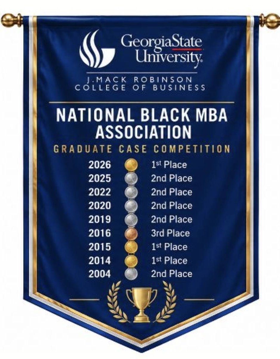 RobinsonCollege's tweet photo. Congratulations to the 2026 MBMBAA Case Competition Champions: Cierra Williams, Tyra Evans, TIERRA ANDERSON and Linda Ackah - Mensah! πΌππΎπ They beat 18 other teams and won a $25,000 prize!
#RCBGradLife #TheStateWay #NBMBAA #CaseCompetition #GSU #RobinsonCollege https://t.co/1IjxzBQZX3