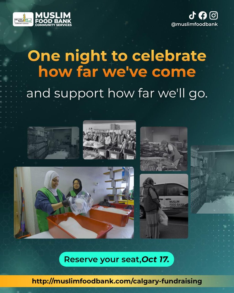 muslimfoodbank's tweet photo. One night to celebrate the impact we’ve made together, and support the future we’re building for families in Calgary.
https://t.co/Dm2QTyUmDf
#MuslimFoodBank #CalgaryFundraiser #CommunityCare #SupportFamilies #GiveWithPurpose https://t.co/qQE4npZ6XD
