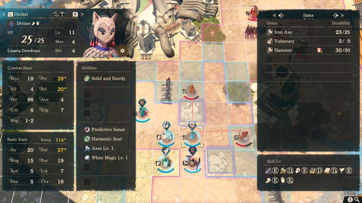 CommanderOrchid's tweet photo. @solrocknroll Orchel is legitimately invincible in Leda's first match, even on hard. Only the boss can do like 3 damage to her. She also GETS A FREE HAMMER to kill the boss with. https://t.co/5hz7Aaammv