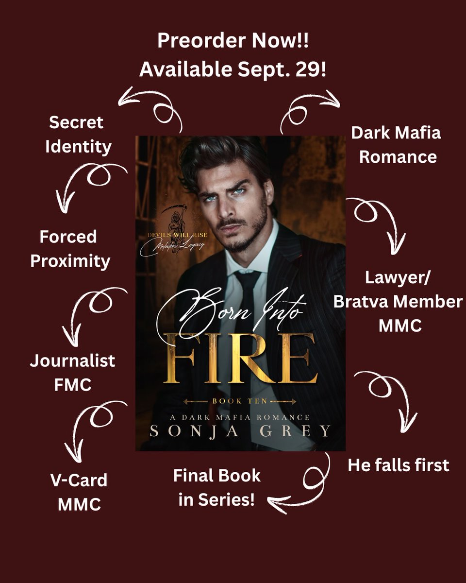 Darkromanceara's tweet photo. ⭐⭐⭐⭐⭐
#BornintoFire
#DevilsWillRise: Melnikov Legacy #10 ✍️ @soniagreyauthor 
Ev and Harper! Harper is SO cool. Seriously. Smart, stubborn, fearless, and determined to get her story. And Ev... He couldn't risk her exposing him. Their banter, tension, secrets... wow! #books https://t.co/gGMQN2cCaX