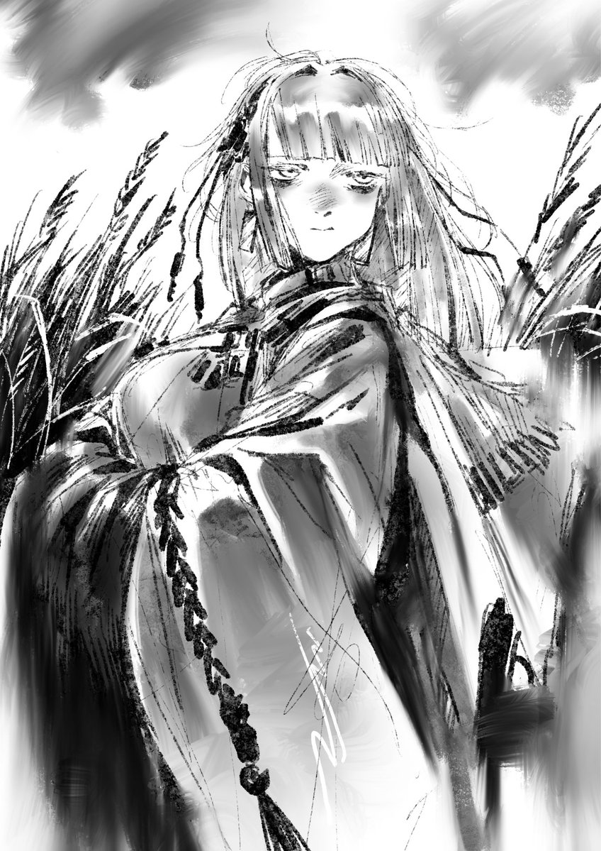 MN90047517's tweet photo. Sketch/ The one who watches over time. My beloved sovereign. https://t.co/e05MRN6WNi