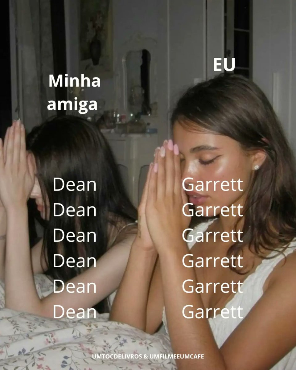 alison_rae12's tweet photo. Photo shared by Umtocdelivros on August 20, 2026, tagging @umfilmeeumcafe. Text reads: “ME, My friend: Dean Dean Dean Garrett Garrett Garrett Umtocdelivros &amp; Umfilmeeumcafe. https://t.co/81GPv1aKuc