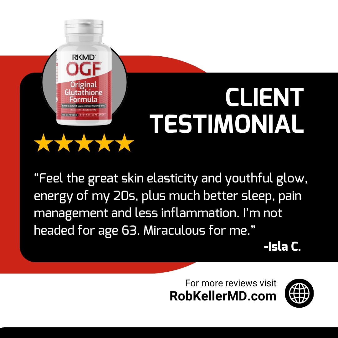 RobKellerMD's tweet photo. ✨ Health starts here.
Another verified review of Original Glutathione Formula®
#FanFriday #OriginalGlutathioneFormula #GlutathioneSupplement #HealthyAging #ImmuneSupport #EnergySupport #CustomerLove #RobKellerMD https://t.co/8BYm1kmQSl