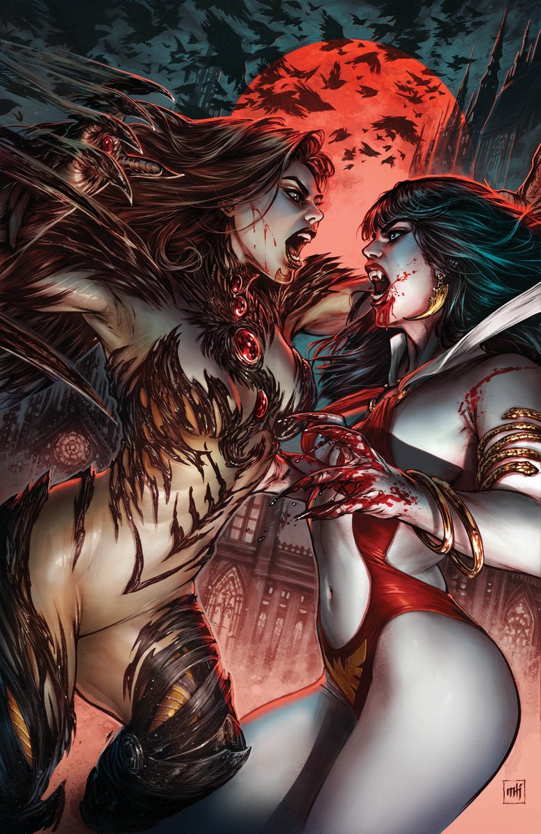 MikeKrome's tweet photo. Vampirella vs. Witchblade! Stoked to do a cover for this iconic crossover...only 500 copies available! 
https://t.co/gpUkYpYNVC https://t.co/5vbSKlB8OC