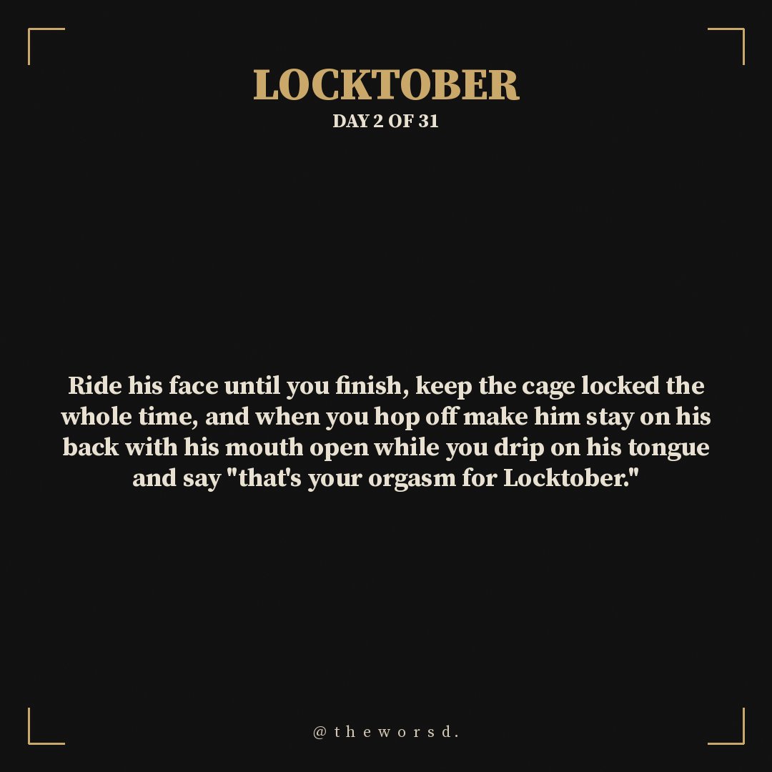 theworsd's tweet photo. Locktober Day 2/31
Ride his face until you finish, keep the cage locked the whole time, and when you hop off make him stay on his back with his mouth open while you drip on his tongue and say "that's your orgasm for Locktober."
#Locktober #Locktober2026 #chastity #keyholder https://t.co/ulqcTK2Or7
