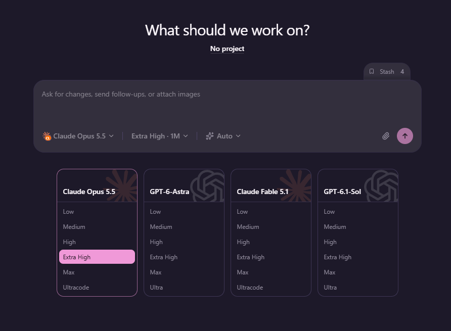 dirkglensk's tweet photo. trying some new variations of the model picker for the most used... There's too much white space on the new thread view and the picker too much of a hassle for it to not be used. https://t.co/whlTDQkLMP